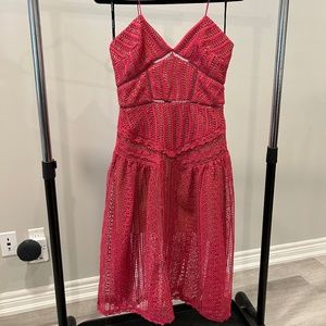 Self-Portrait Fuchsia Spiral Dress